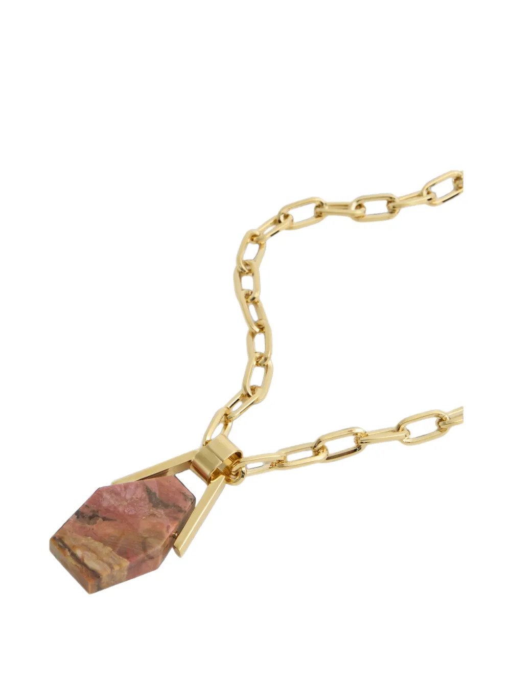 La DoubleJ Portal Rhodonite Necklace in Gold, view 4