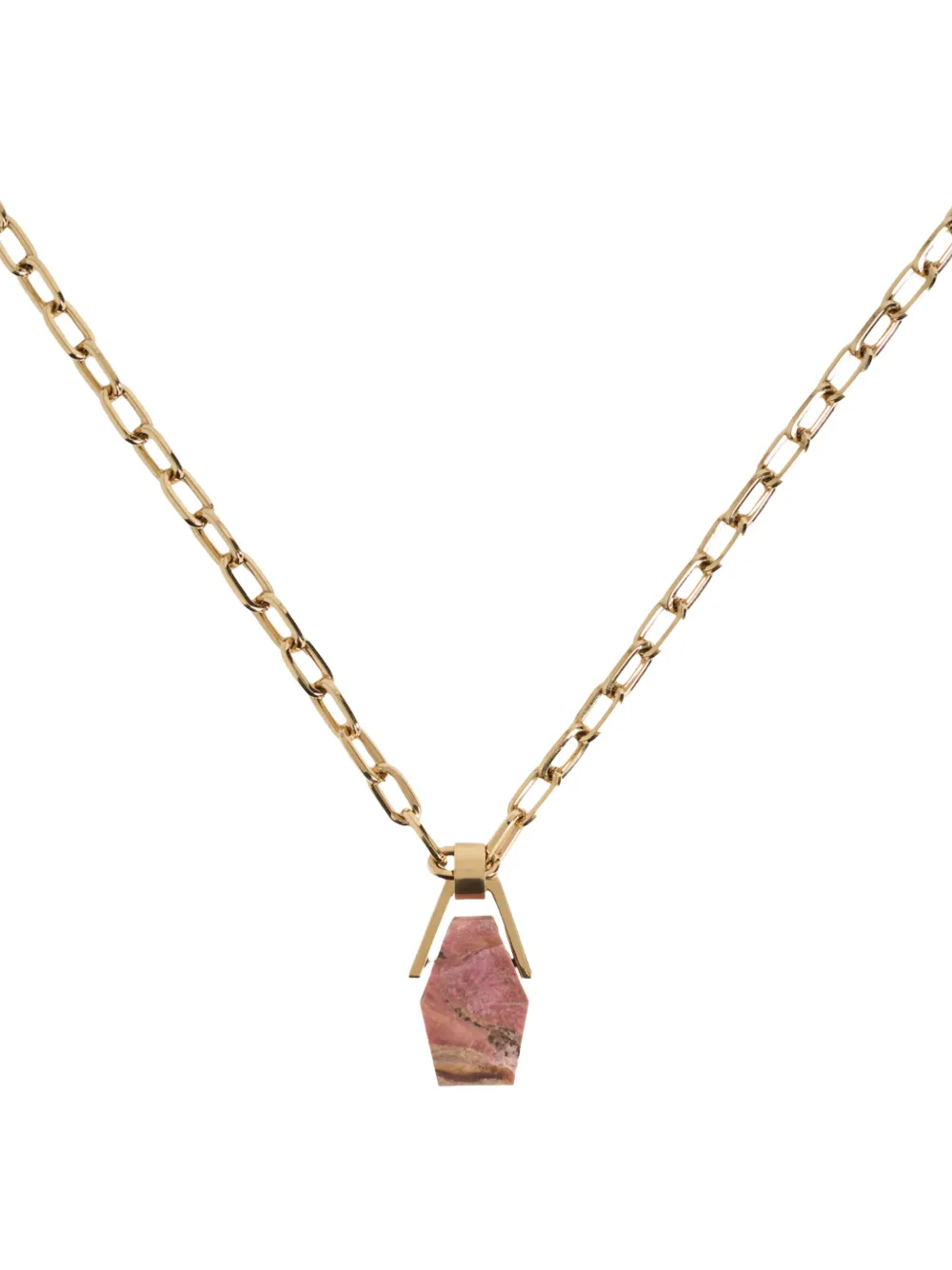 La DoubleJ Portal Rhodonite Necklace in Gold, view 3