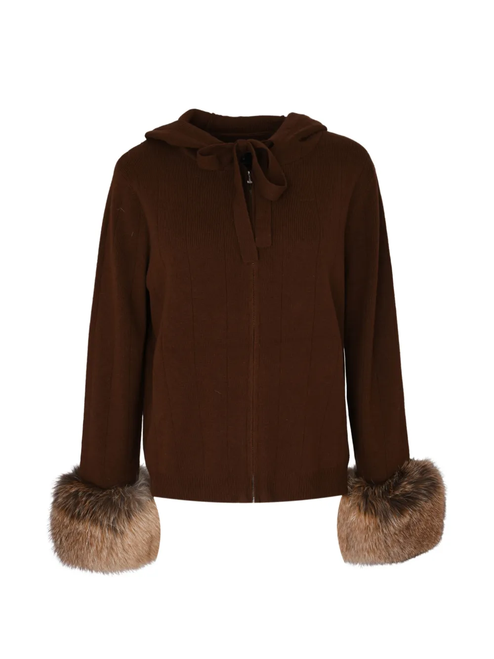 Izaak Azanei fur-trimmed drawstring hoodie