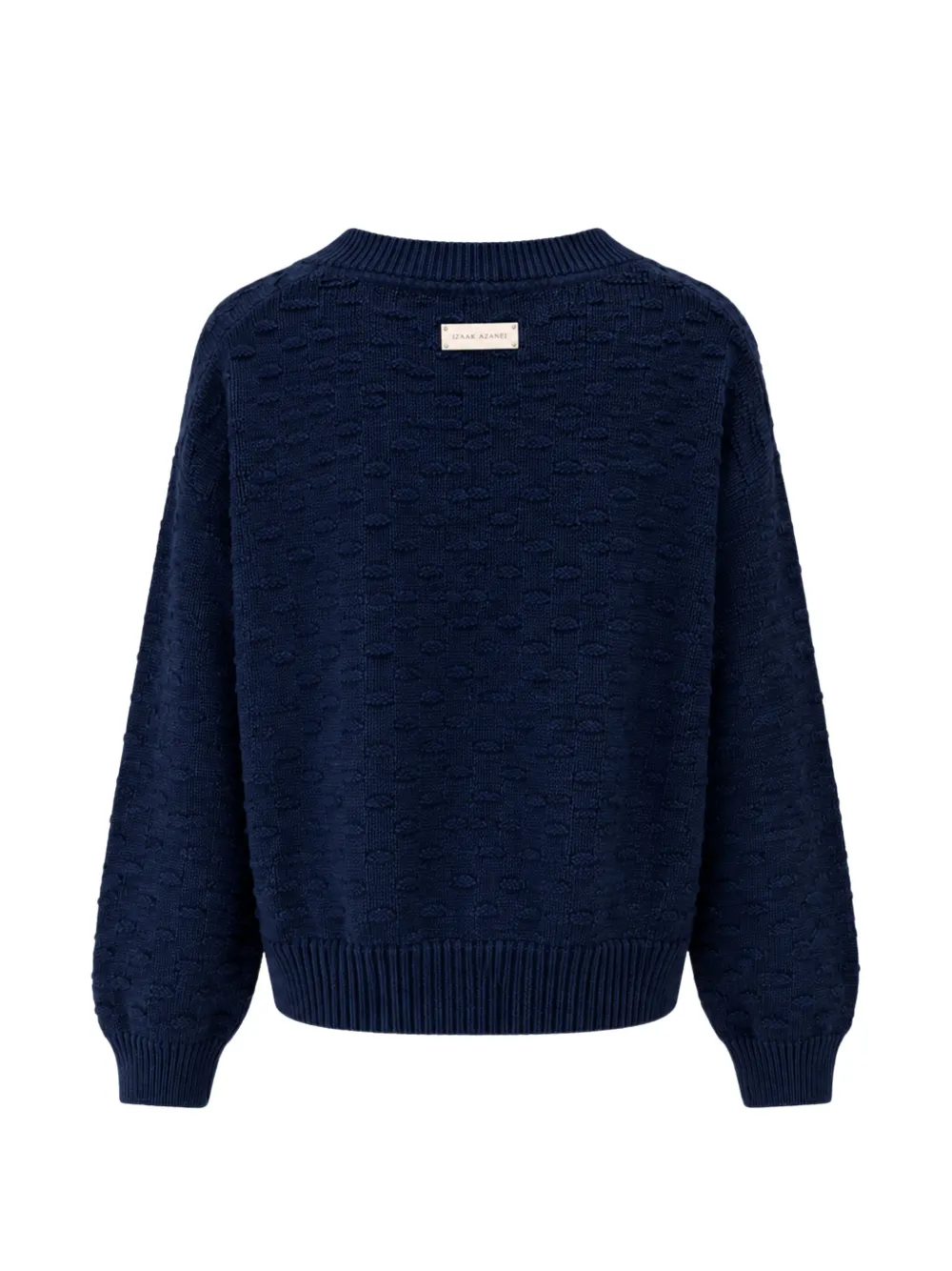 Izaak Azanei Popcorn gebreid vest met strikdetail Blauw