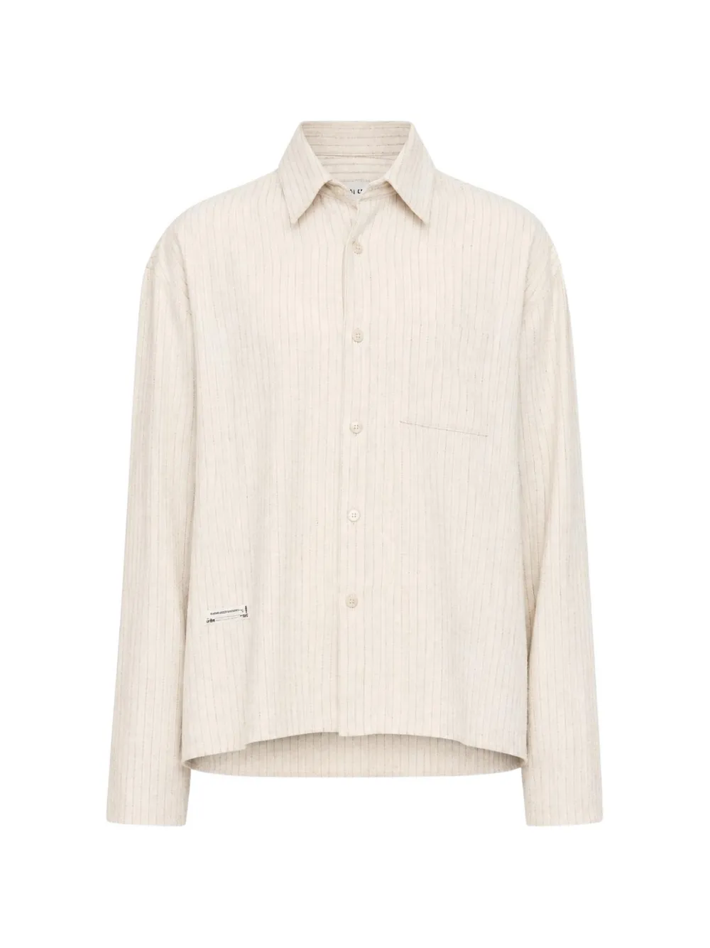 Song For The Mute pinstripe-pattern cropped shirt - Neutrals
