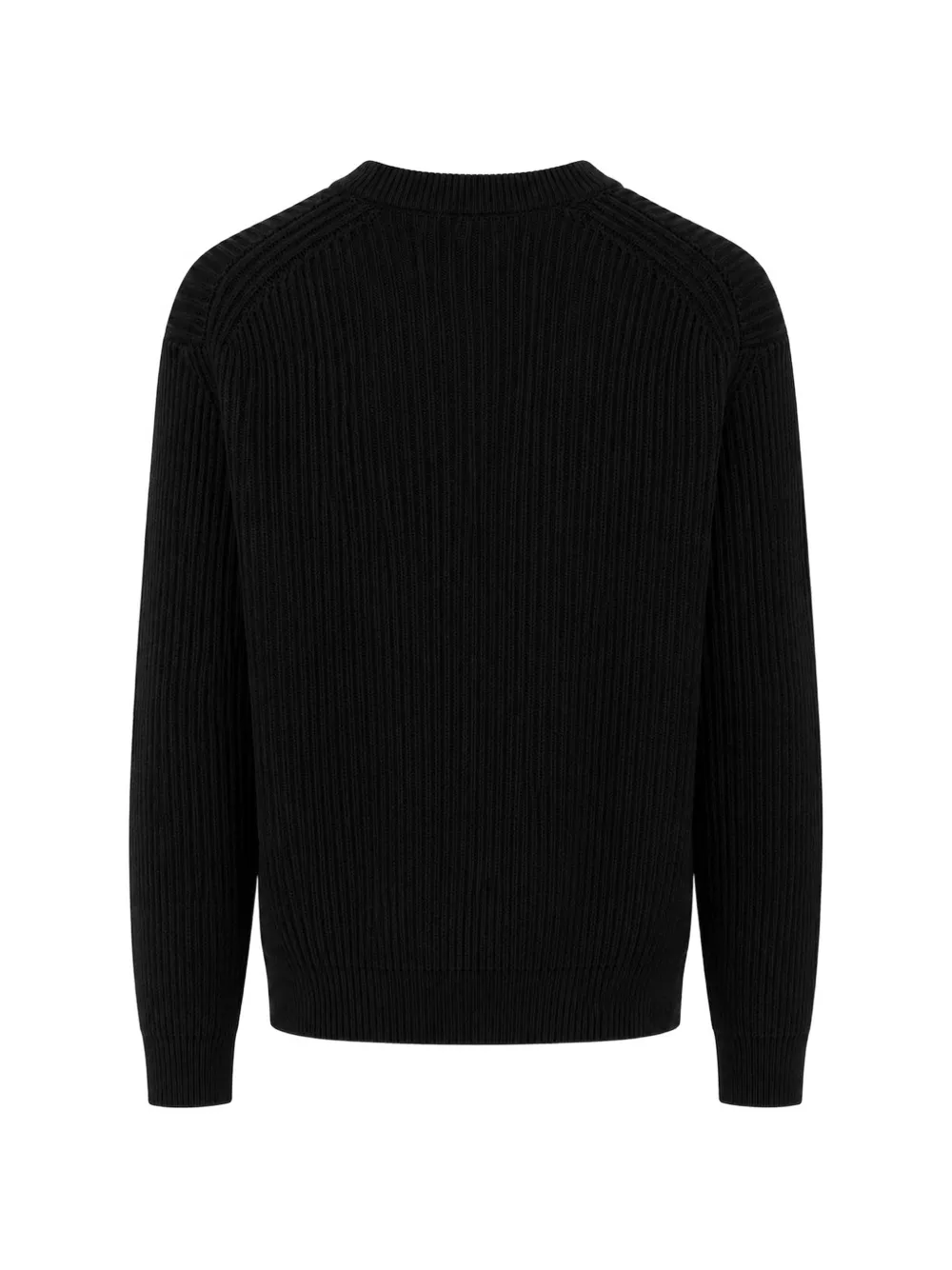 THE PULL ribbed-knit crew-neck sweater Zwart