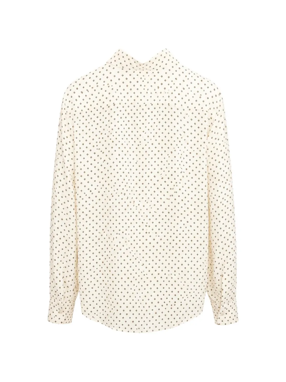 Costumein Jil geometric-print silk shirt Beige