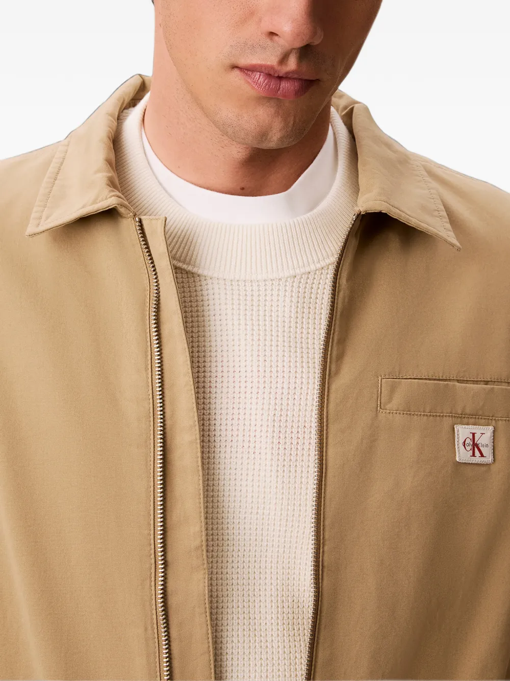 Calvin Klein Jack met logopatch Beige