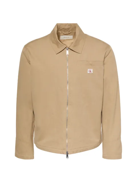 Calvin Klein logo-patch zip-up jacket