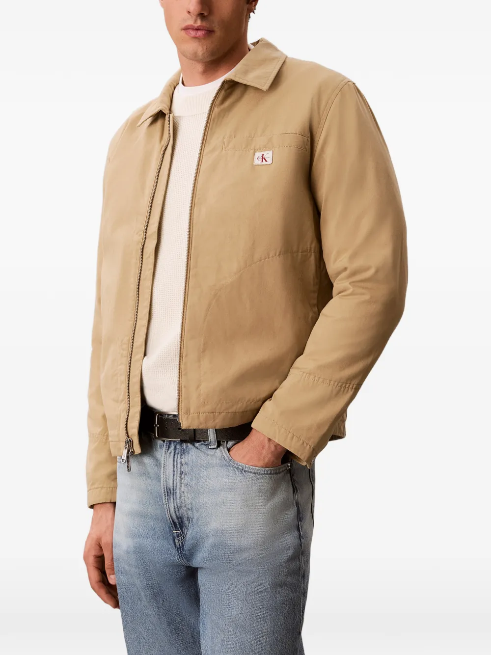 Calvin Klein Jack met logopatch Beige