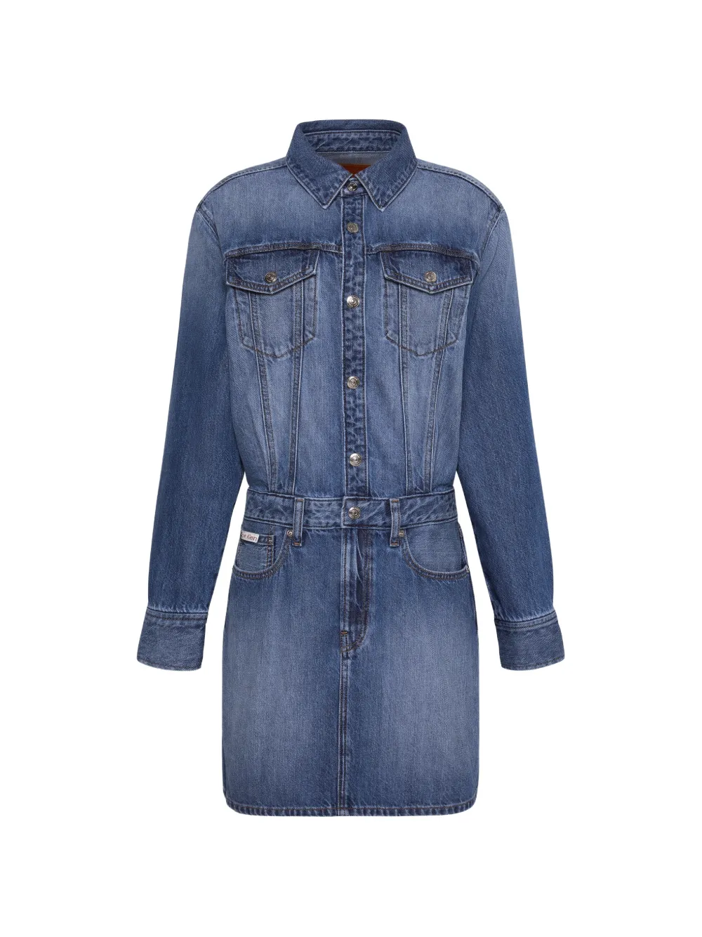 Calvin Klein button-up denim mini dress