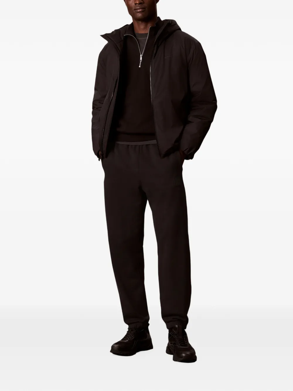 Calvin Klein logo-patch track pants Zwart