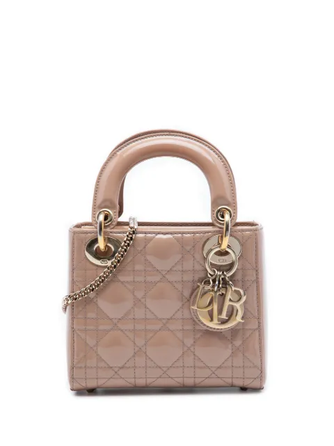 Christian Dior Pre-Owned 2022 Mini Patent Cannage Lady Dior satchel