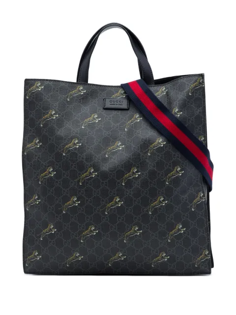 Gucci Pre-Owned 2016-2026 GG Supreme Web Tiger Convertible Soft Tote satchel