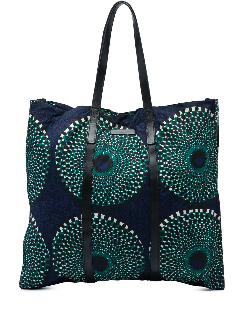 Burberry Pre-Owned 2012-2026 Leather Trimmed Prorsum Printed Nylon tote bag - Blu