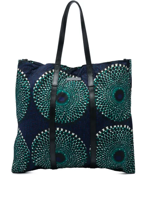 Burberry Pre-Owned 2012-2026 Leather Trimmed Prorsum Printed Nylon tote bag