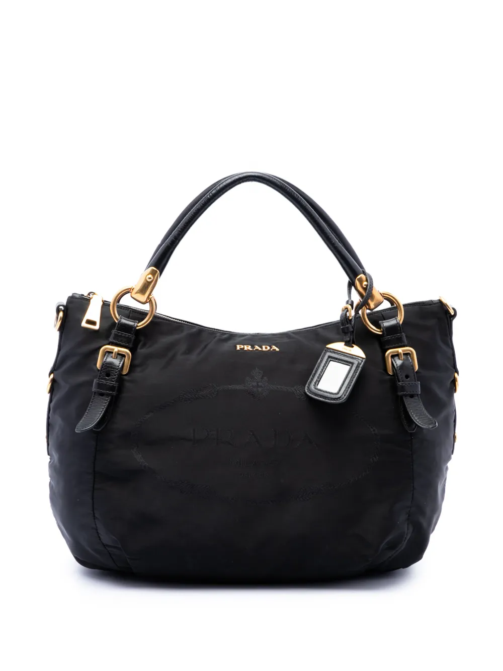 Prada Pre-Owned 2000-2026 Tessuto Canapa Logo satchel - Nero