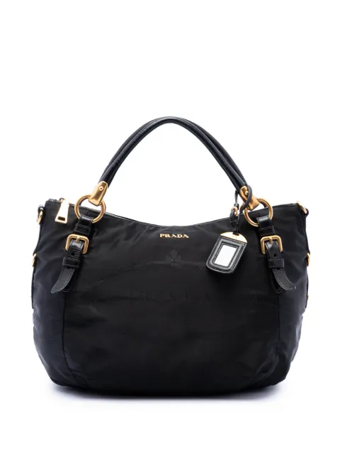 Prada Pre-Owned 2000-2026 Tessuto Canapa Logo satchel