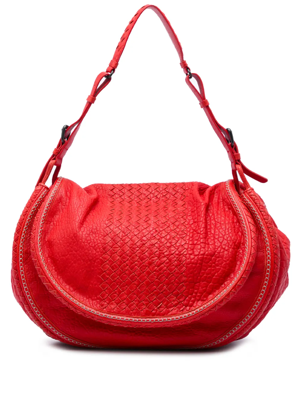 Bottega Veneta Pre-Owned 2012-2026 Intrecciato Trimmed Cervo Flap Bag shoulder bag - Rosso