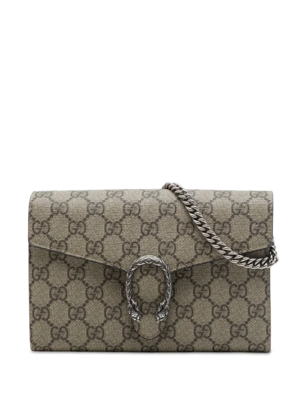 Gucci Pre-Owned 2016-2026 GG Supreme Dionysus Wallet on Chain crossbody bag - Toni neutri