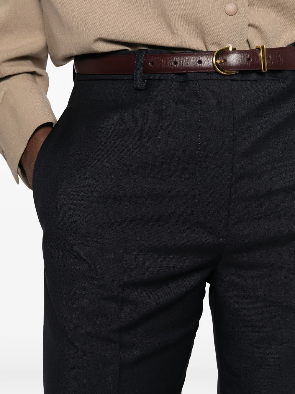 Jil Sander Pantalon met wijde pijpen Blauw