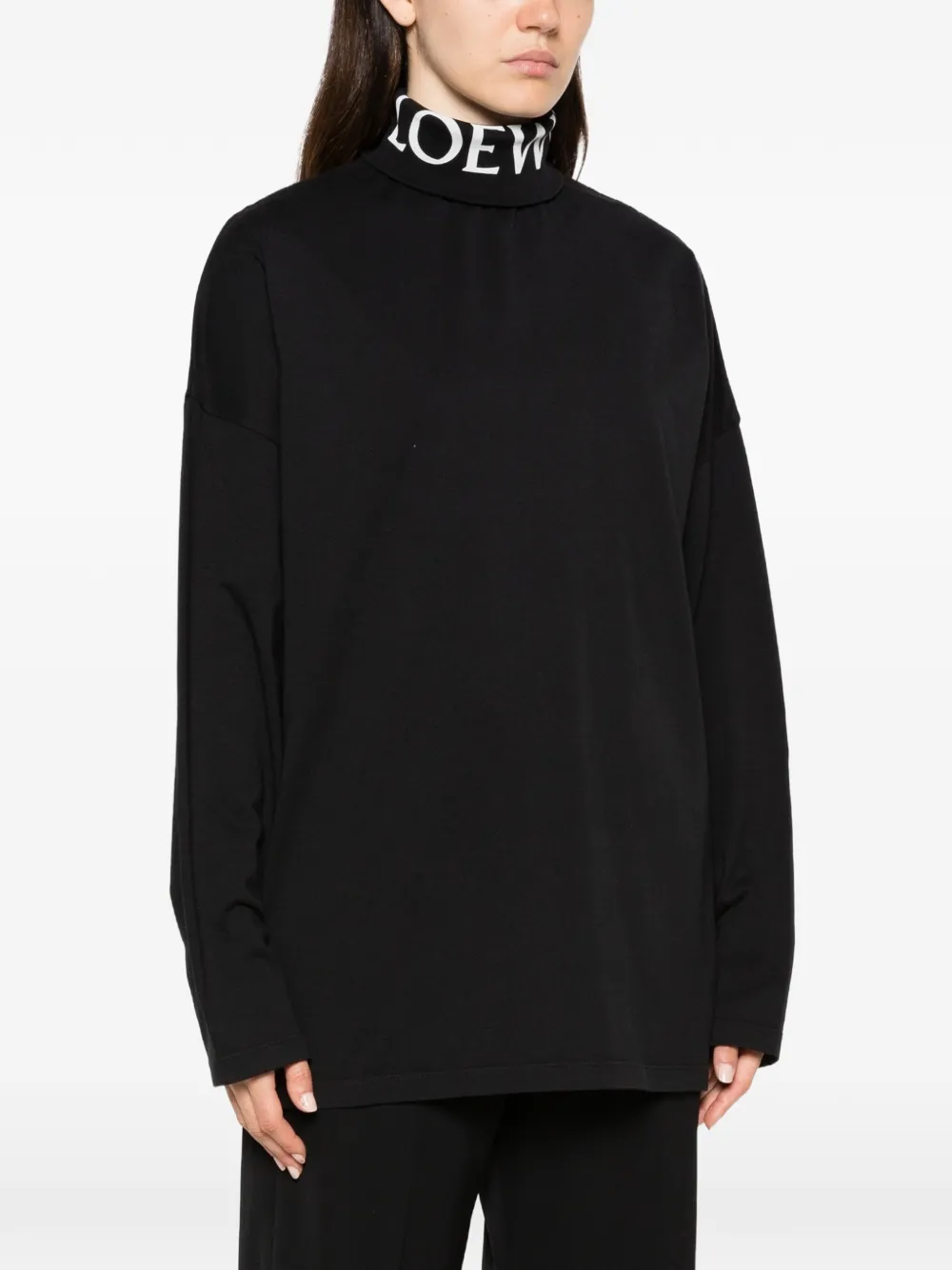LOEWE Top met logoprint Zwart