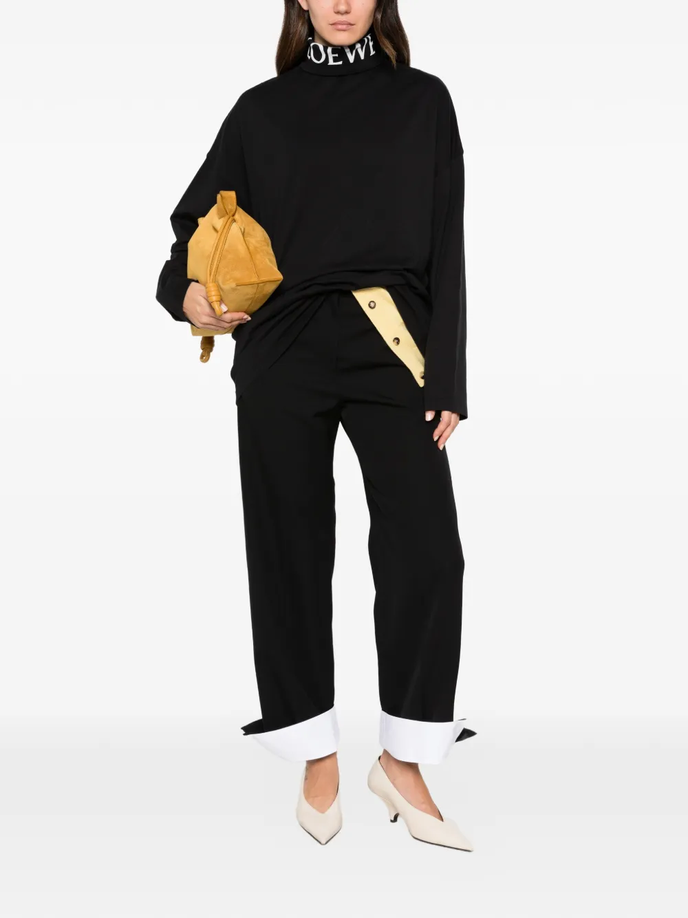 LOEWE Top met logoprint Zwart