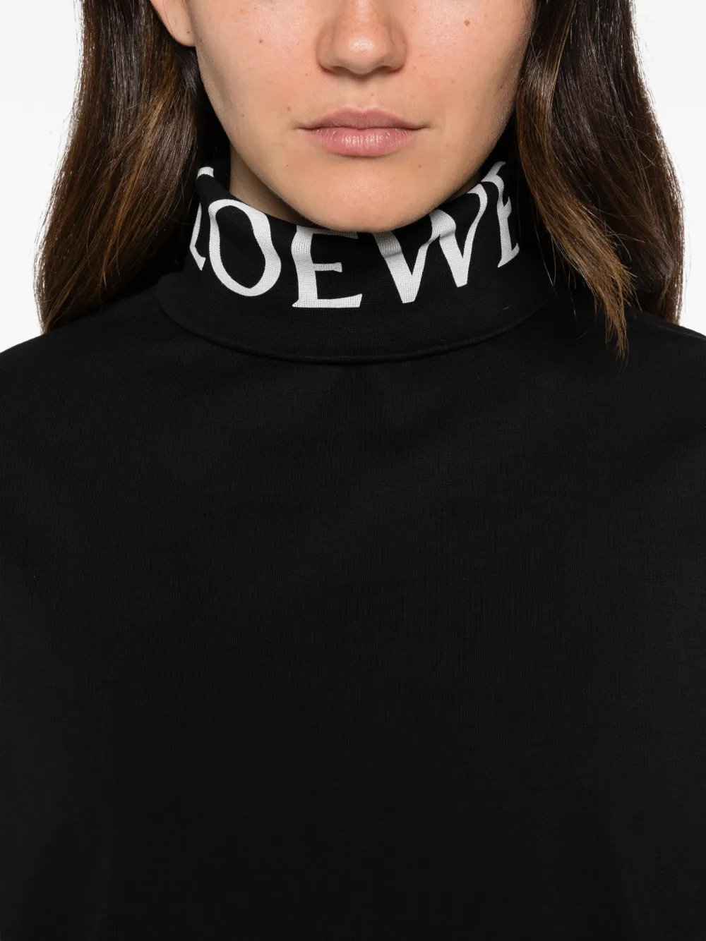 LOEWE Top met logoprint Zwart