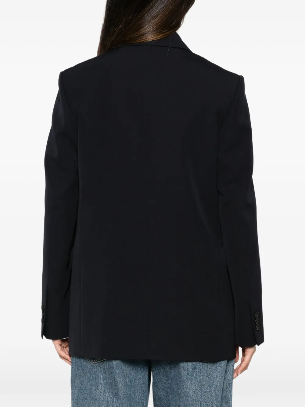 LOEWE Blazer met dubbele rij knopen en gebreide kraag Zwart