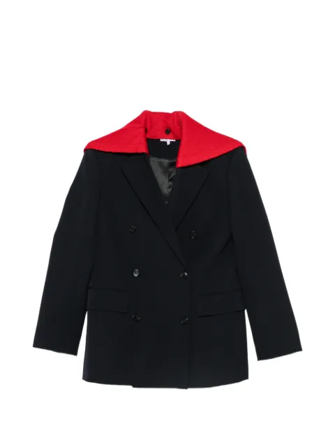 LOEWE double-breasted knitted-collar blazer