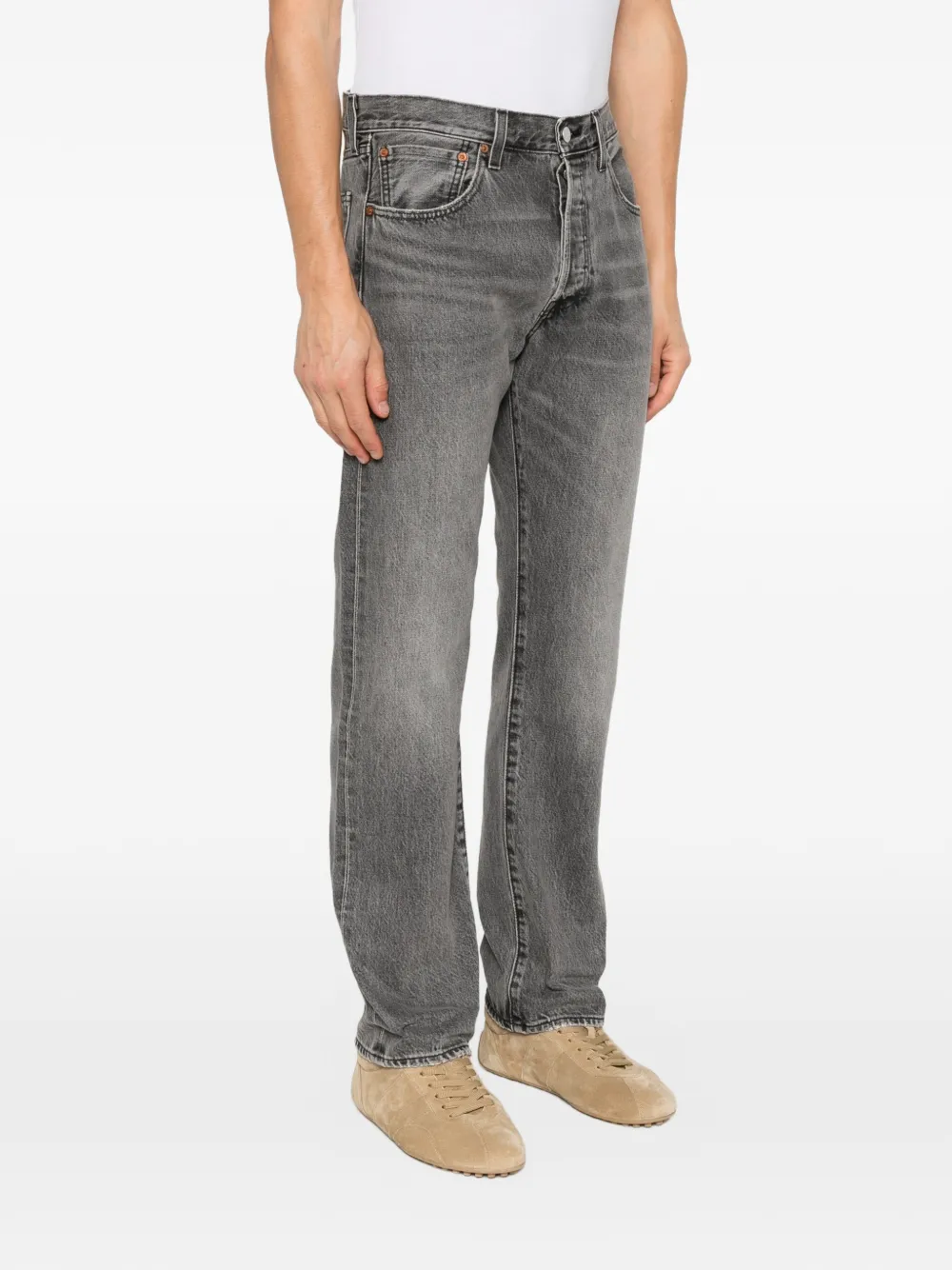 Levi's Straight jeans met vervaagd effect Grijs