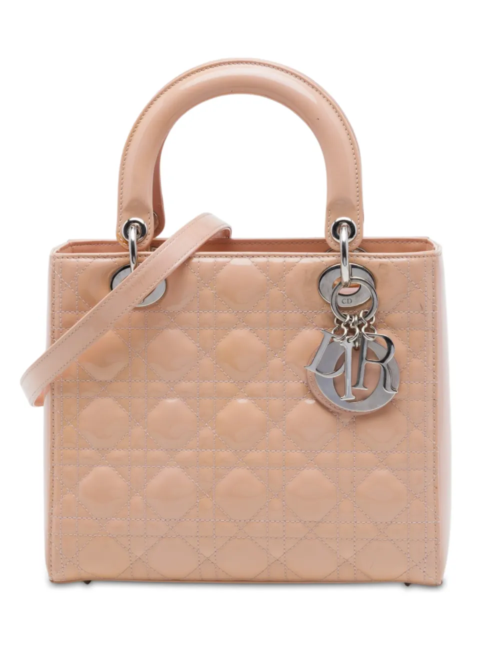 Christian Dior Pre-Owned 2013 Medium Patent Cannage Lady Dior satchel - Rosa