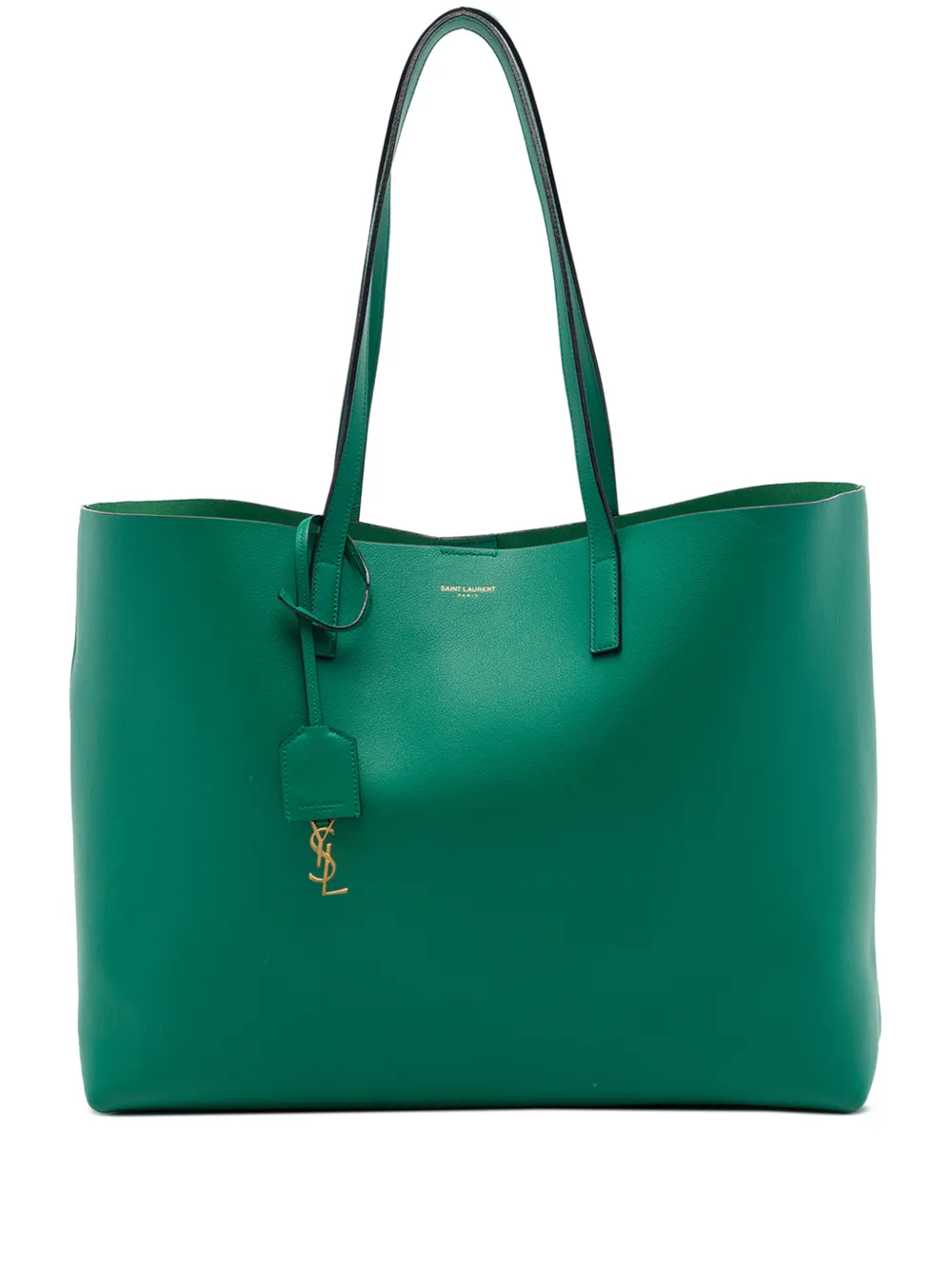 Saint Laurent Pre-Owned 2016 Large Leather East West Shopping tote bag - Verde