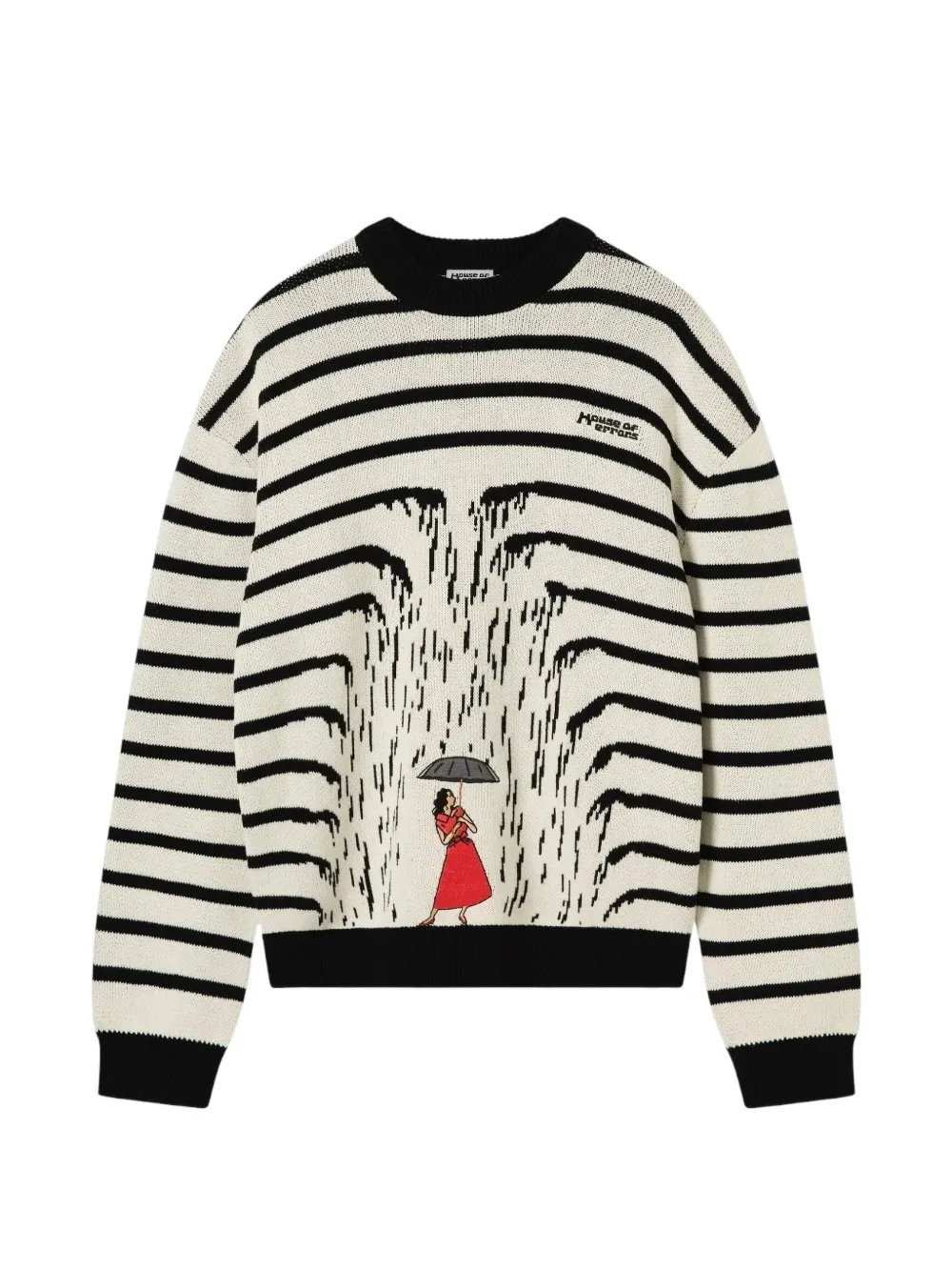 House Of Errors Gestreifter Pullover Aus Baumwolle Mit Stickerei In Multi