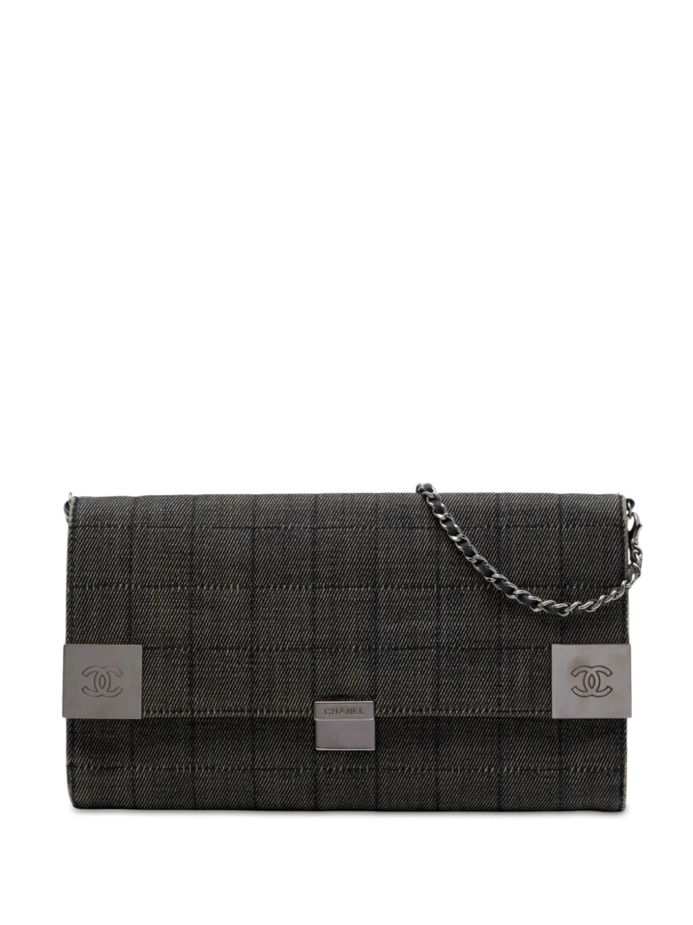 CHANEL Pre-Owned 2002-2003 CC Chocolate Bar Denim Flap shoulder bag - Grigio