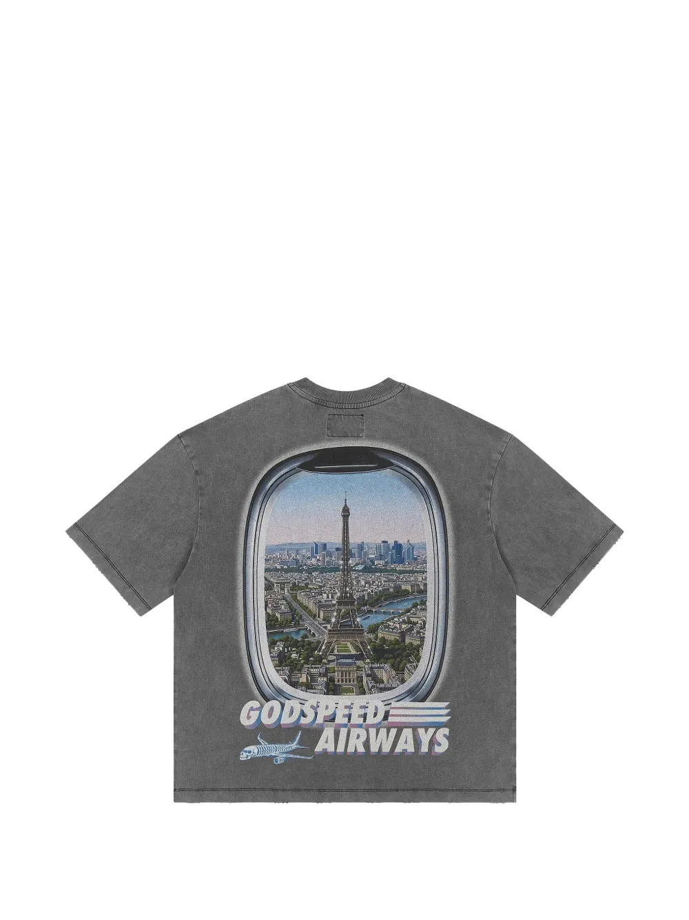 GODSPEED GS Air Paris T-shirt met logo-print en zak Grijs