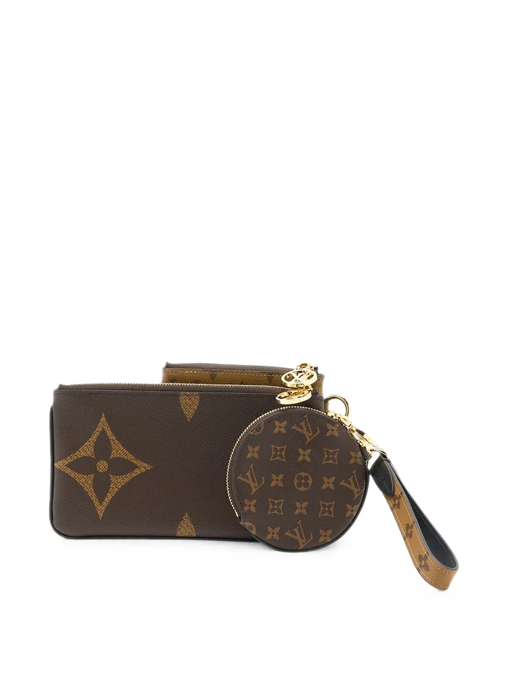 Louis Vuitton Pre-Owned Trio buidel met monogram Bruin