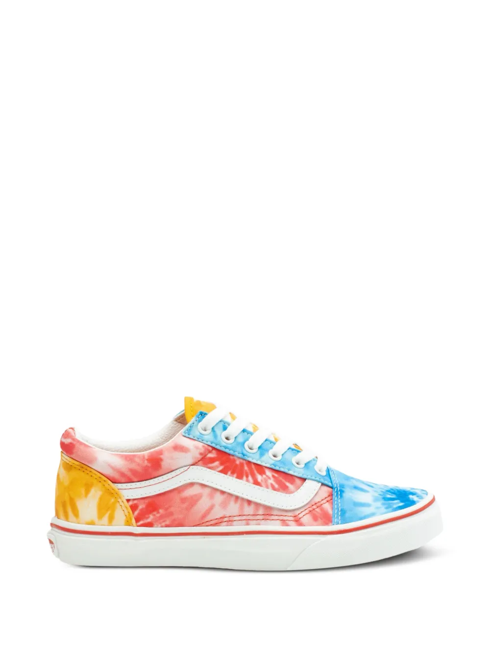 Vans Kids Old Skool GS tie-dye block sneakers - Bianco