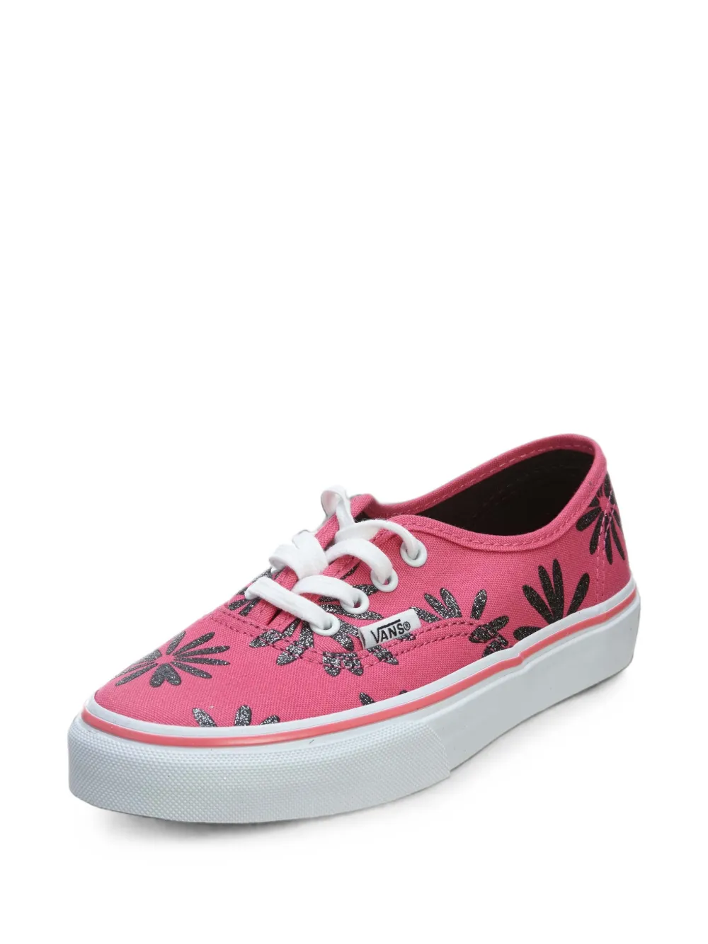 Vans Kids Authentic Slim glitter-floral sneakers - Rosa