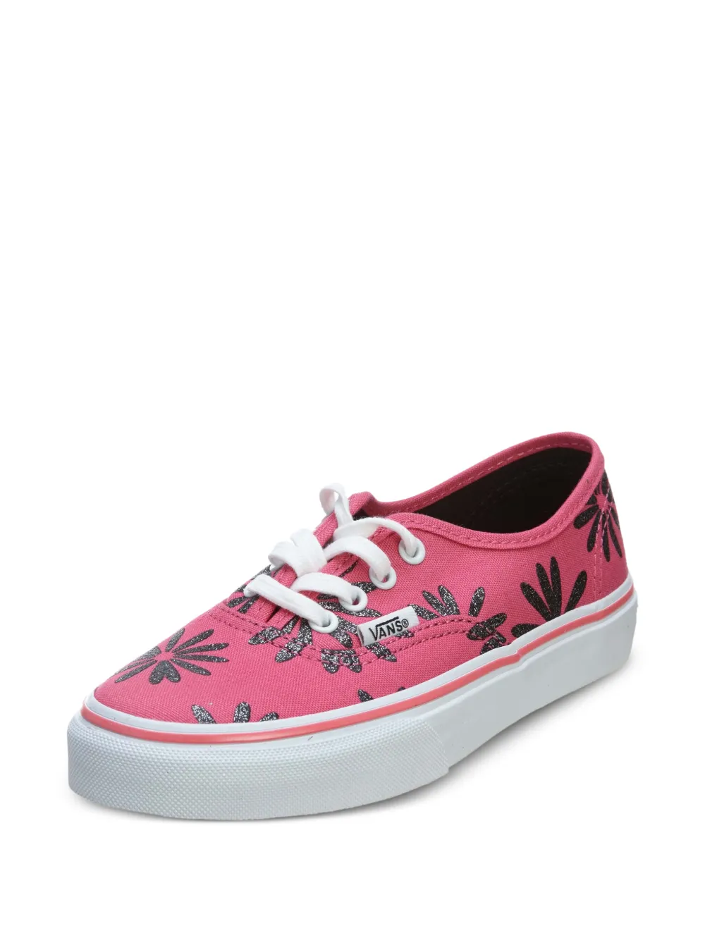 Vans Kids Authentic Slim glitter-floral sneakers - Rosa