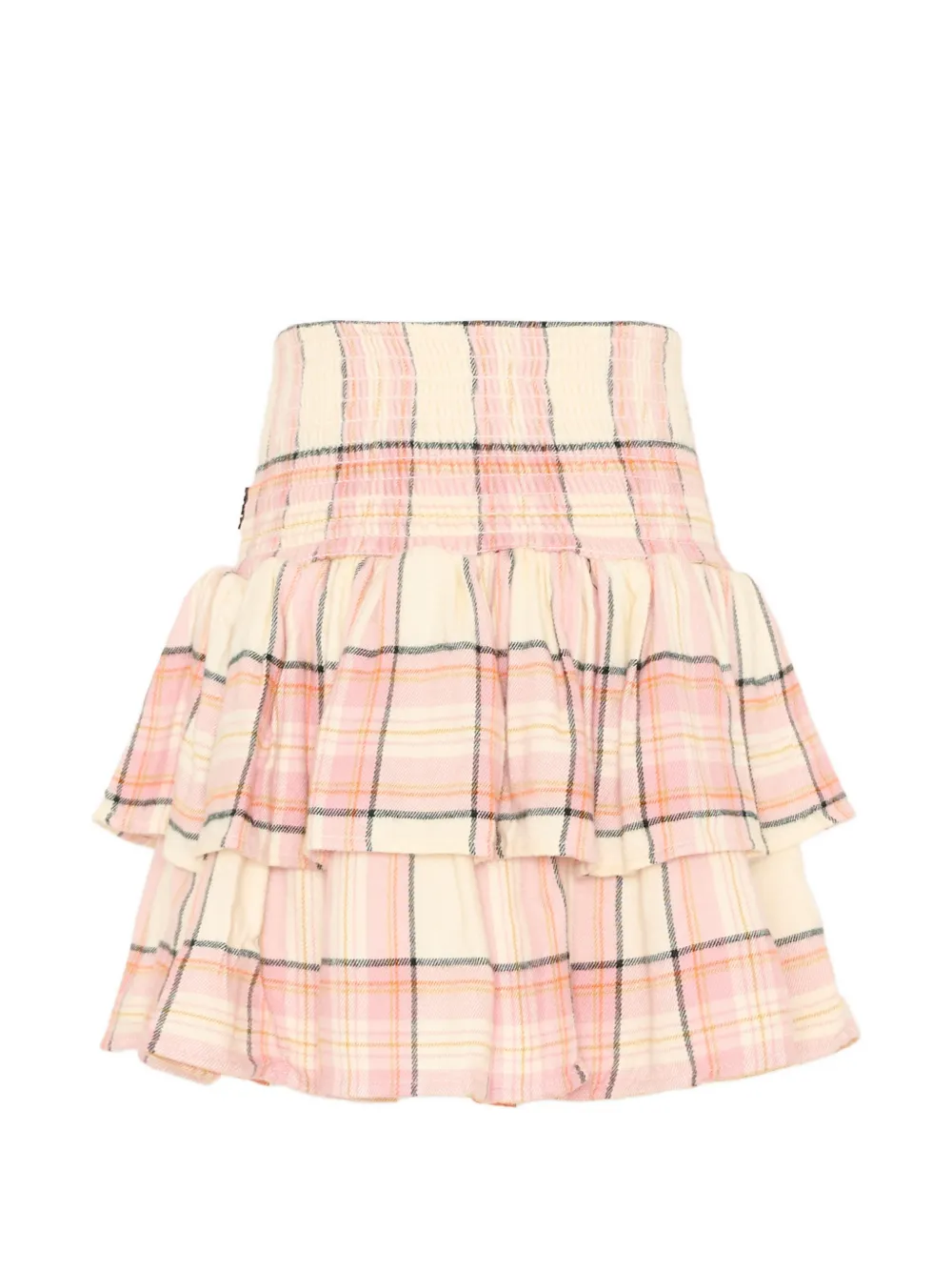 Molo Bonita check-pattern ruffled skirt Beige