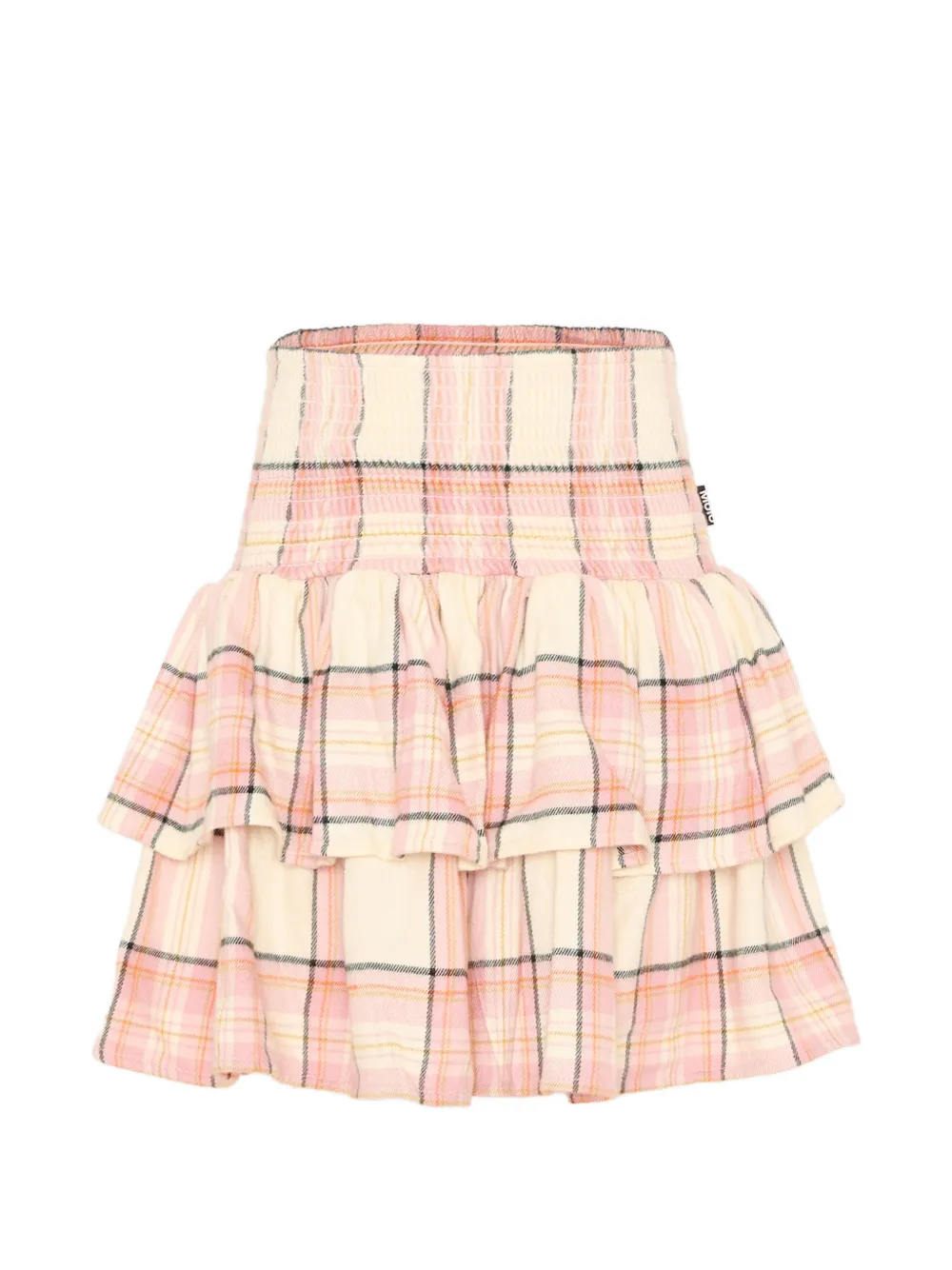 Molo Bonita check-pattern ruffled skirt Beige