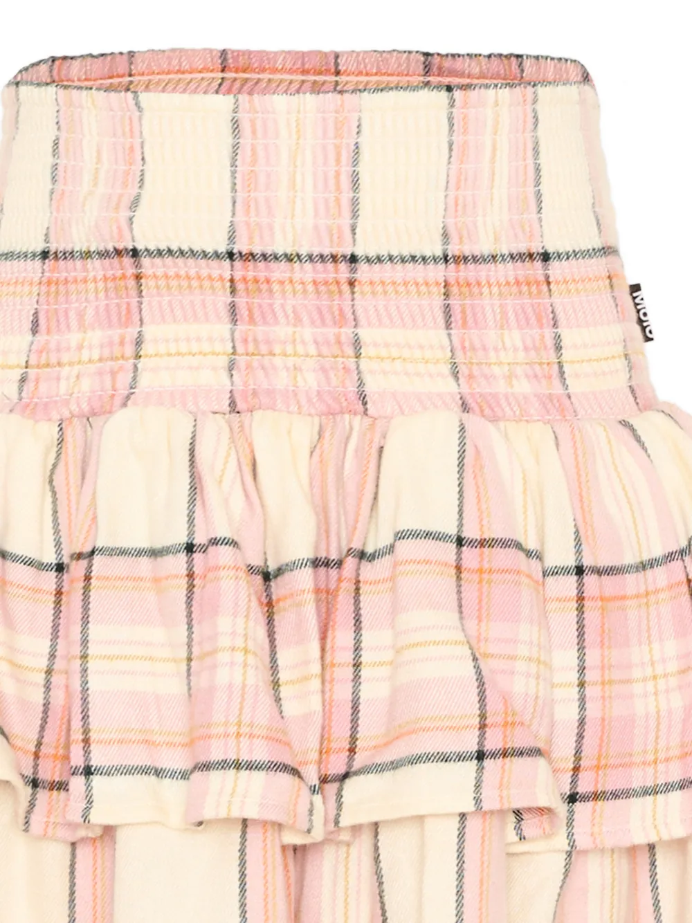 Molo Bonita check-pattern ruffled skirt Beige