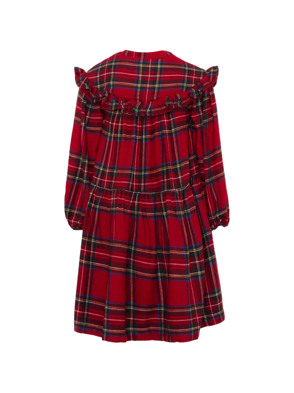 Molo Cibbe jurk met tartan-ruit en ruches Rood