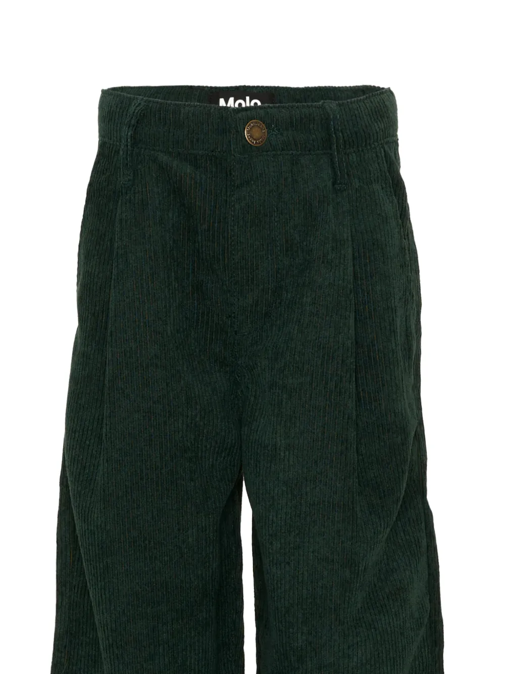 Molo Alaine plooibroek met ribfluwelen effect Groen