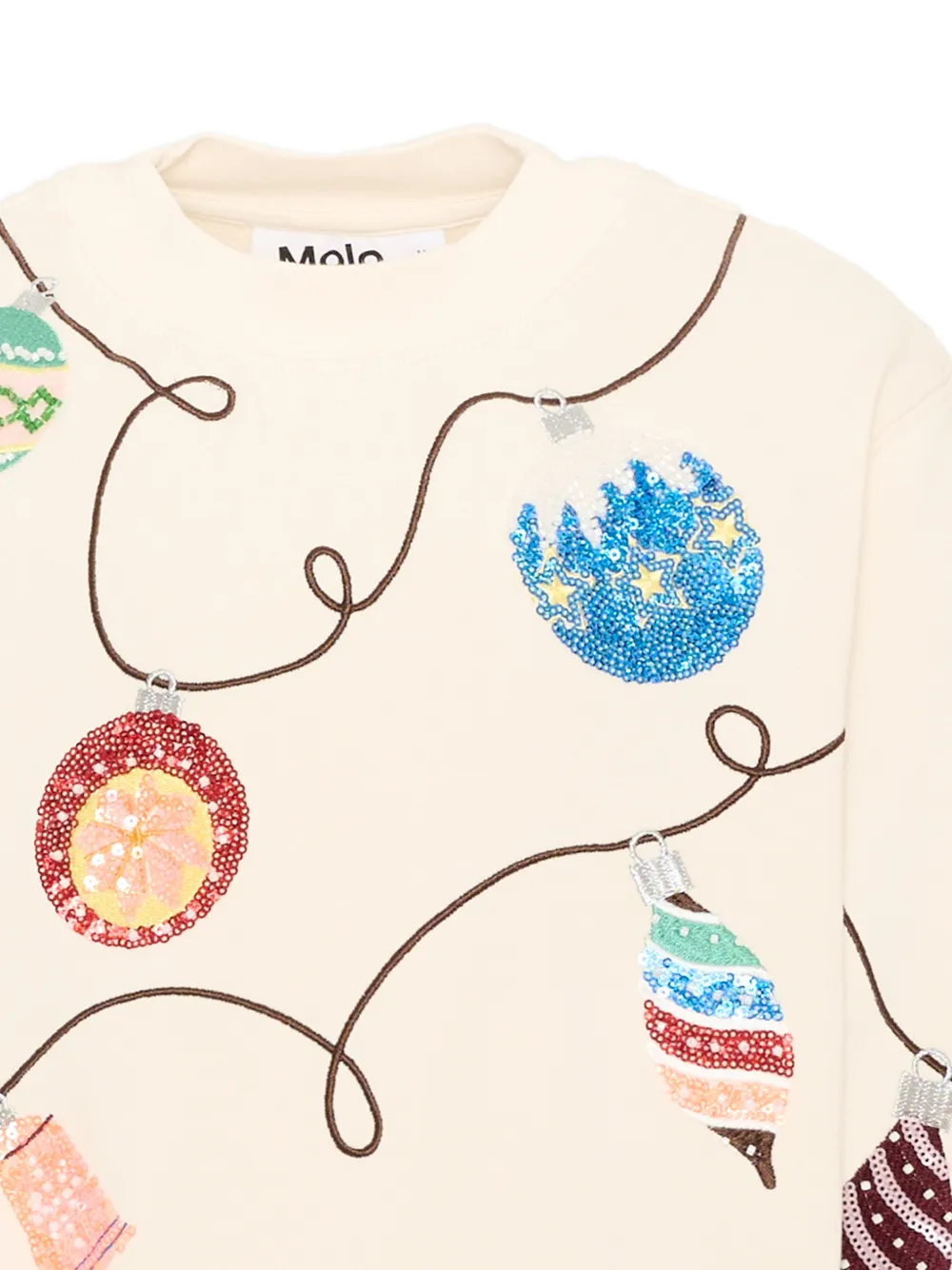 Molo sequin-embellished embroidered sweatshirt Beige