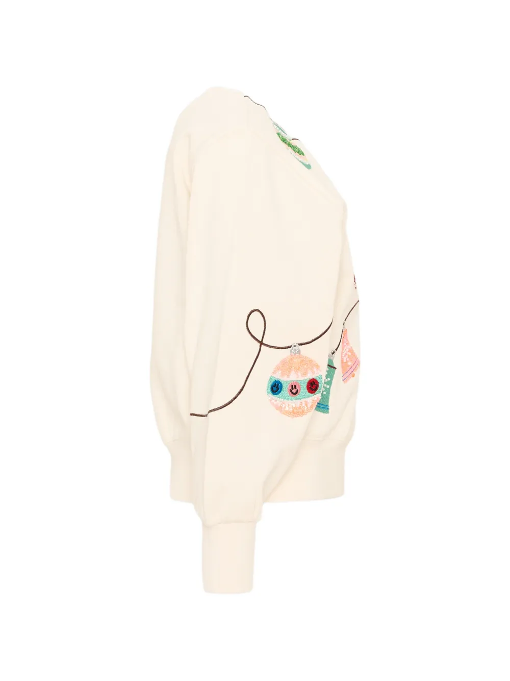 Molo sequin-embellished embroidered sweatshirt Beige