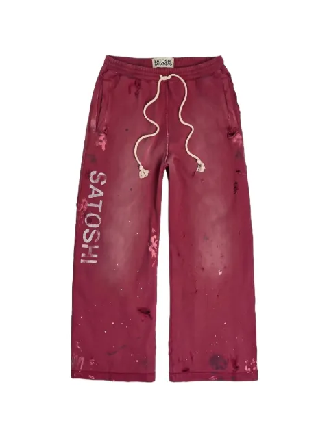 SATOSHI NAKAMOTO Luke distressed logo-print track pants