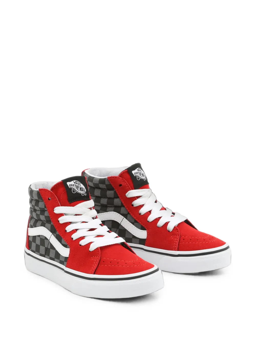 Vans Kids Sk8-Hi checkered sneakers - Rosso