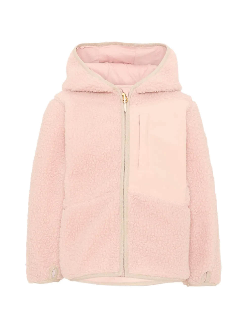Molo Uberto fleece-texture hooded jacket - Rosa