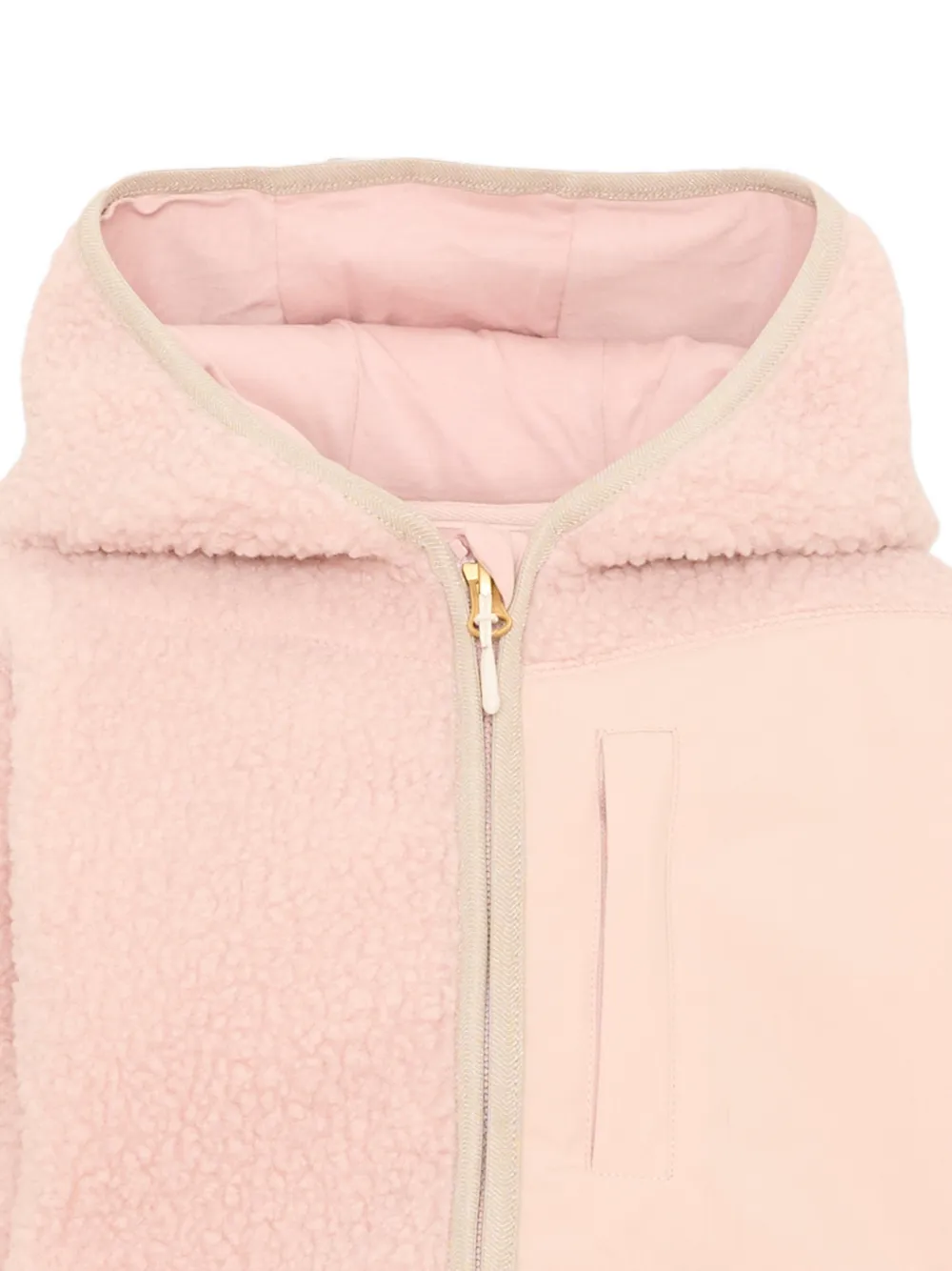 Molo Uberto jack met fleece textuur en capuchon Roze