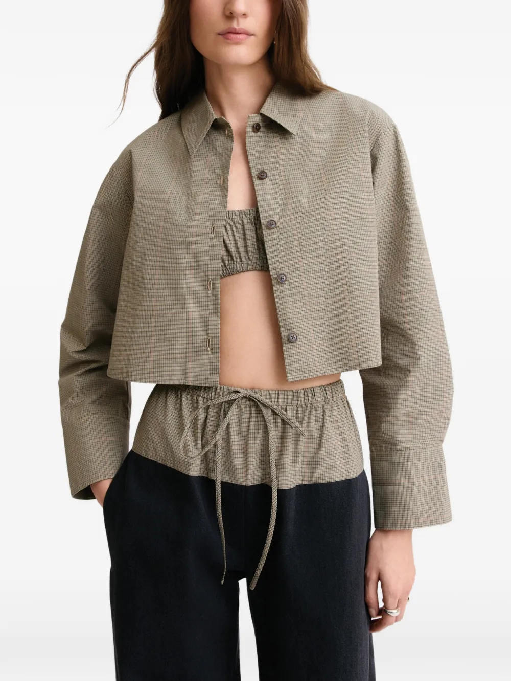 Matthew Bruch plaid cropped shirt