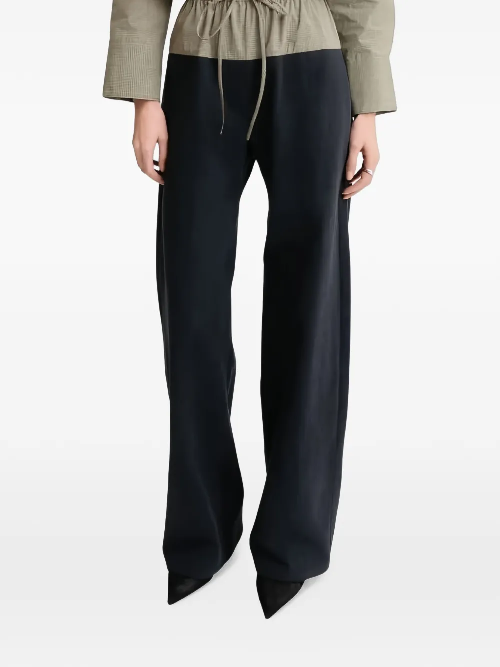 Matthew Bruch drawstring-waist wide-leg trousers