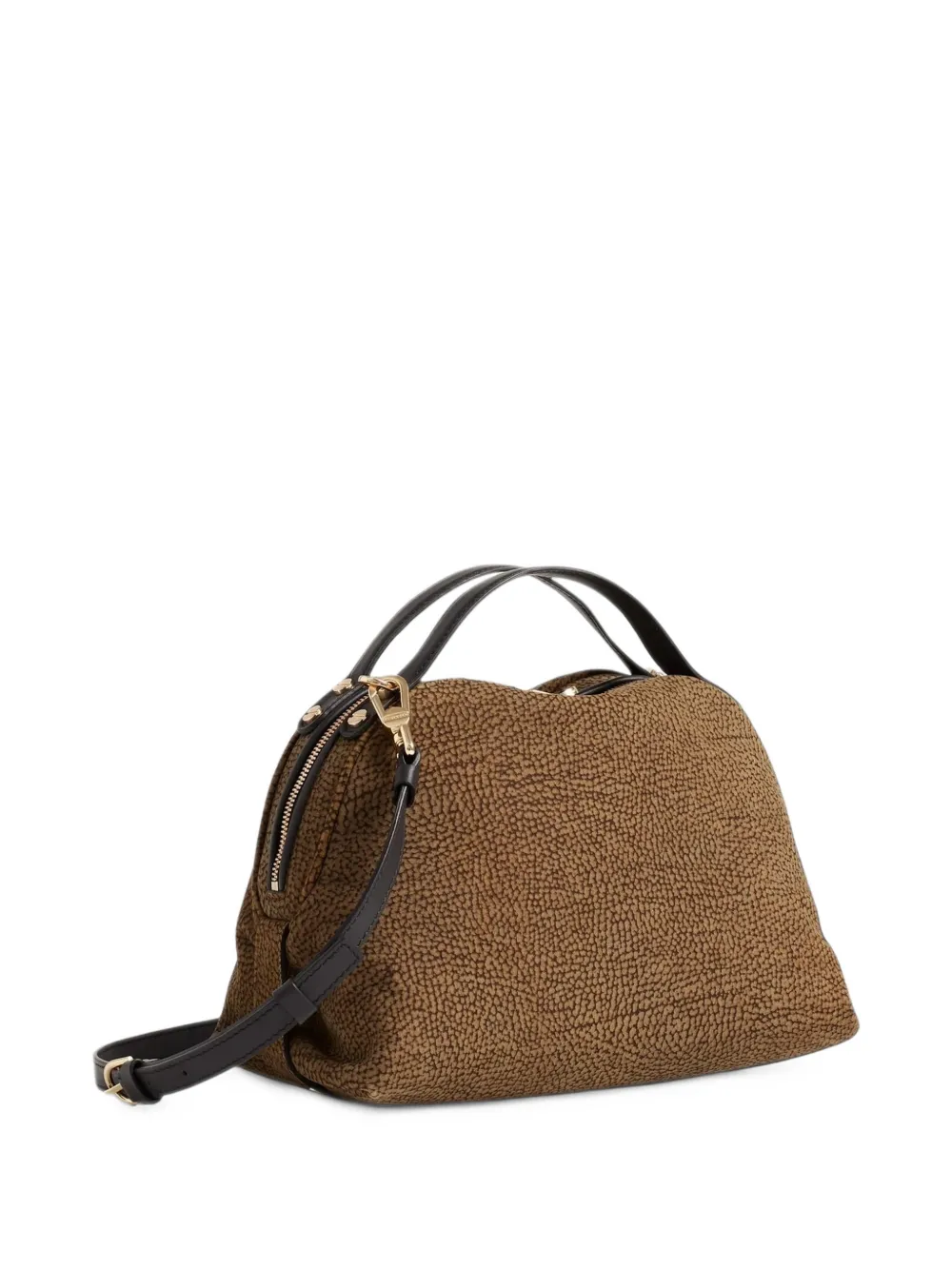 Borbonese Suède shopper met print Bruin